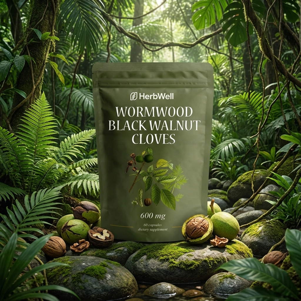 HerbWell™ Wormwood & Black Walnut Vegan Capsules
